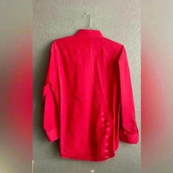 Damante Dress Shirt Red Collar Vintage Size L 16 Mens - Picture 3 of 6